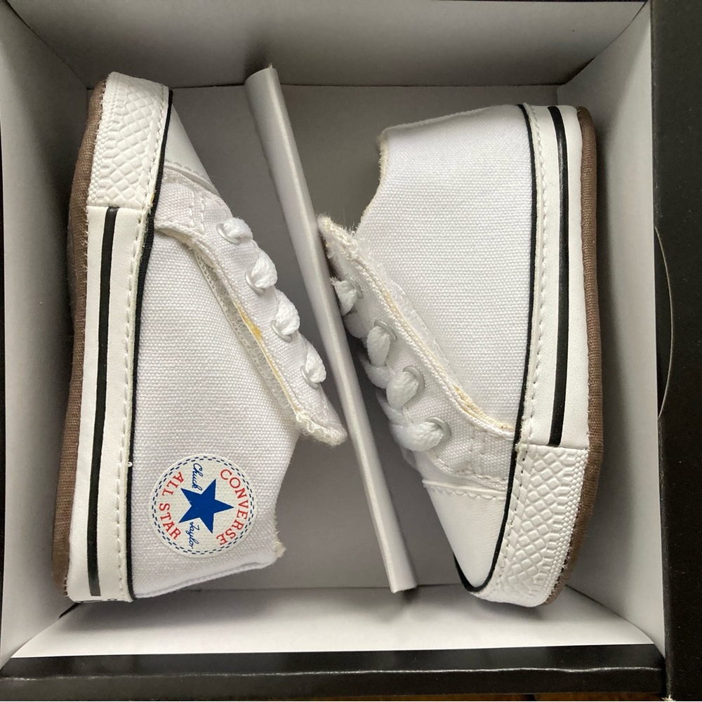 New in box! White Converse for Baby!